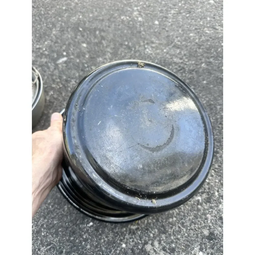 Vintage Stock Pot Lot 3pc Kitchen Craft Enamel Graniteware Hunting Camp
